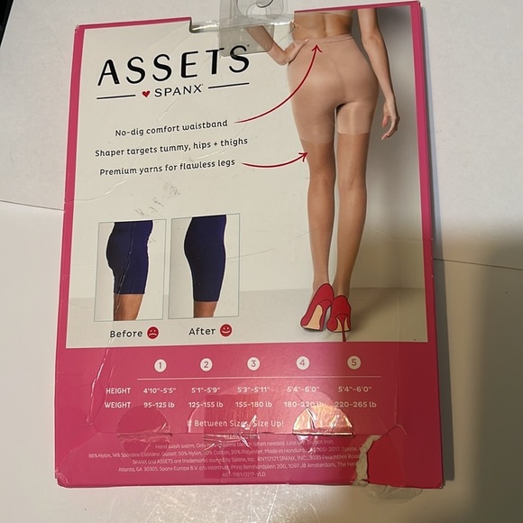 Assets By Spanx Shaping Sheers in Black Size 5 (Plus Sized) New in Package - Picture 4 of 14